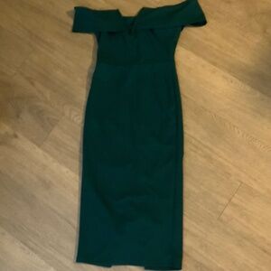 Off the Shoulder Green Dress